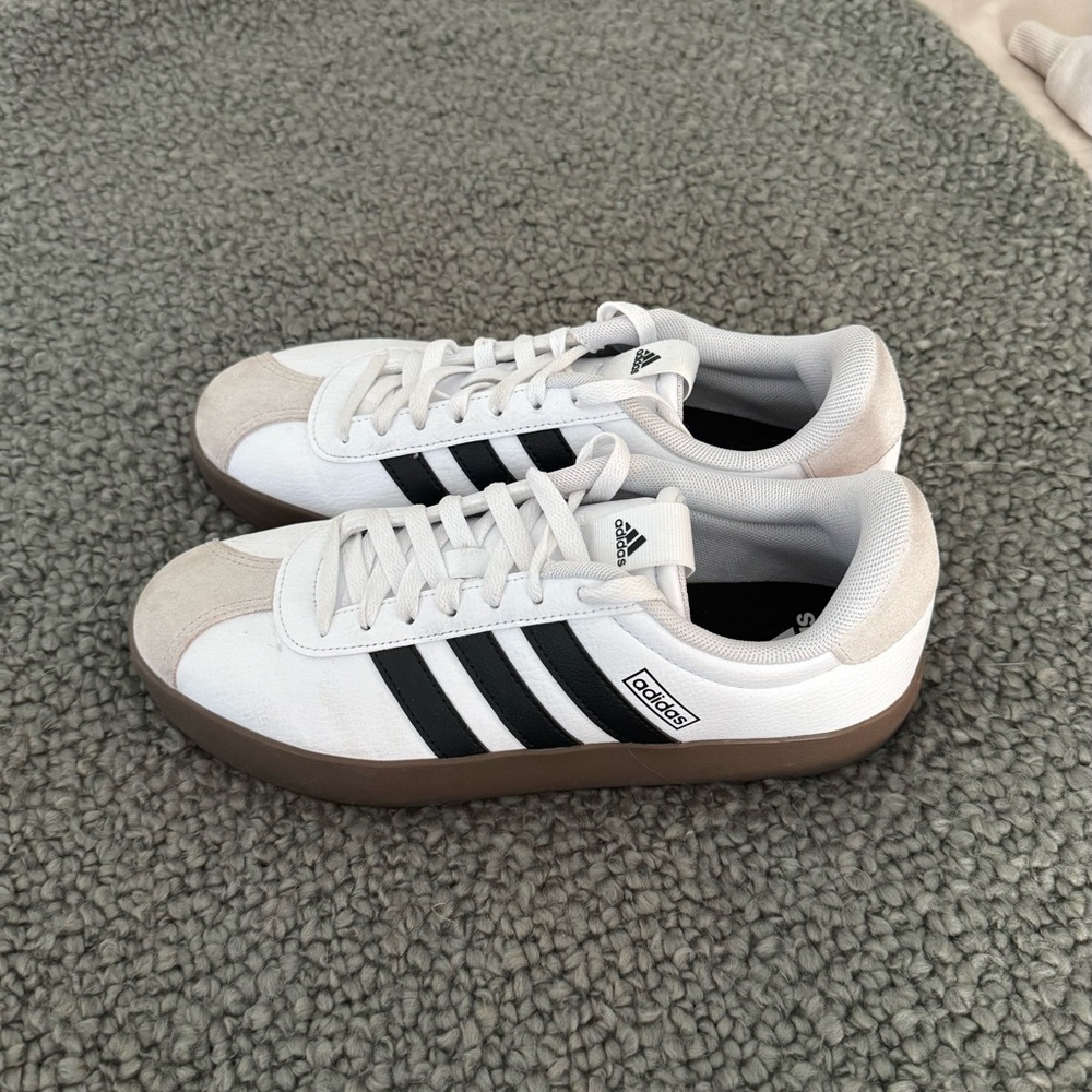 adidas White Black and Gum Athletic Shoes